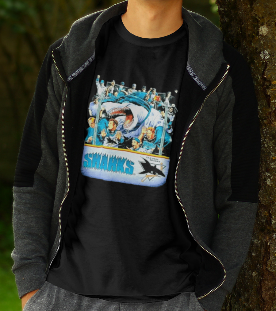 San Jose Sharks NHL Shark Attack Fans Ice Hockey T-Shirt