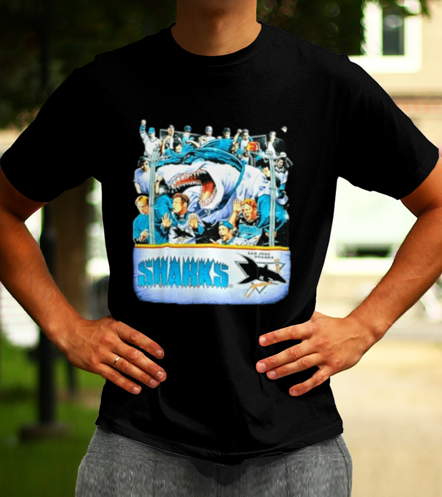 San Jose Sharks NHL Shark Attack Fans Ice Hockey T-Shirt