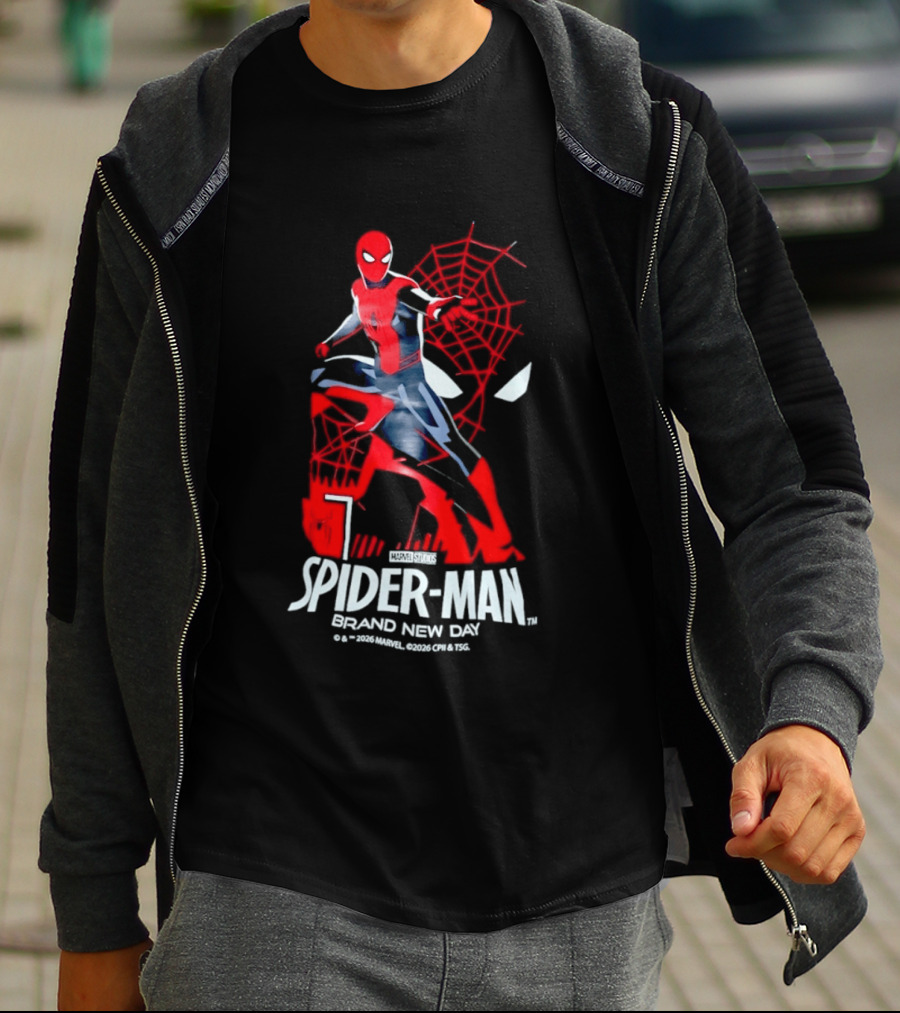 Spider Man Brand New Day 2026 Marvel Stylized Superhero T-Shirt