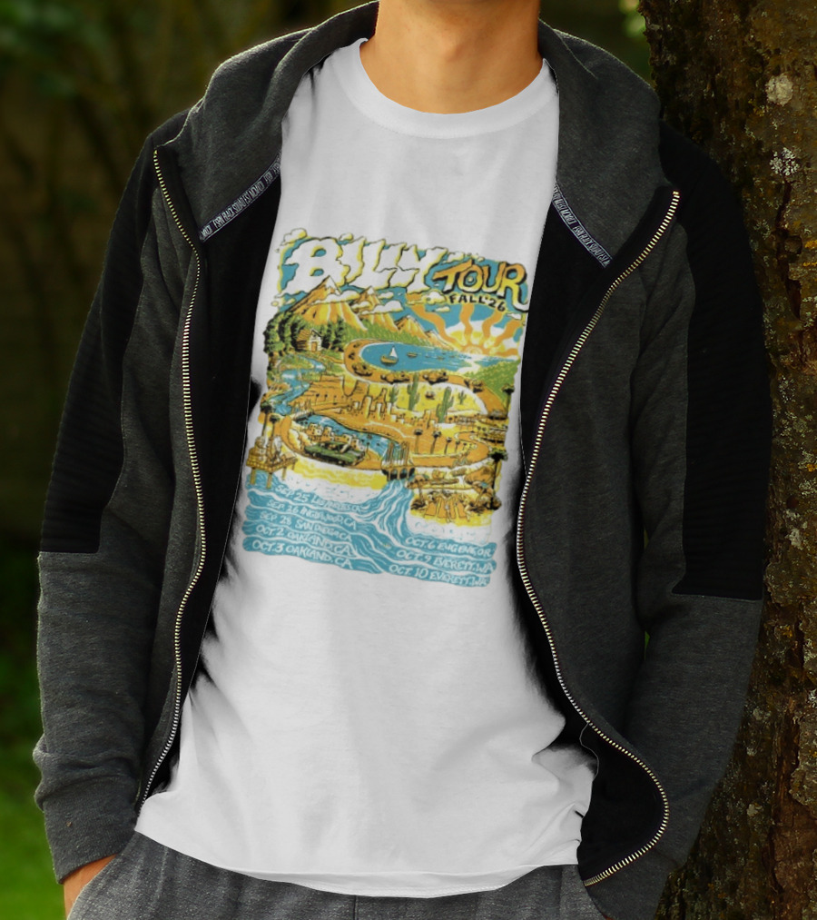 Billy Tour Fall '26 West Coast Concert Dates San Diego Oakland Eugene Everett T-Shirt