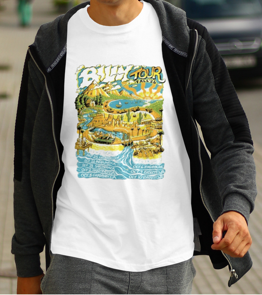 Billy Tour Fall '26 West Coast Concert Dates San Diego Oakland Eugene Everett T-Shirt