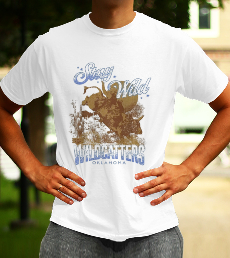 Stay Wild Oklahoma Wildcatters Vintage Oil Rig T-Shirt