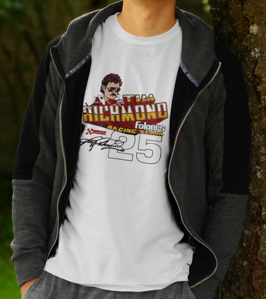 Tim Richmond Folgers Racing Team 25 Hendrick Motorsports Signed Memorabilia T-Shirt
