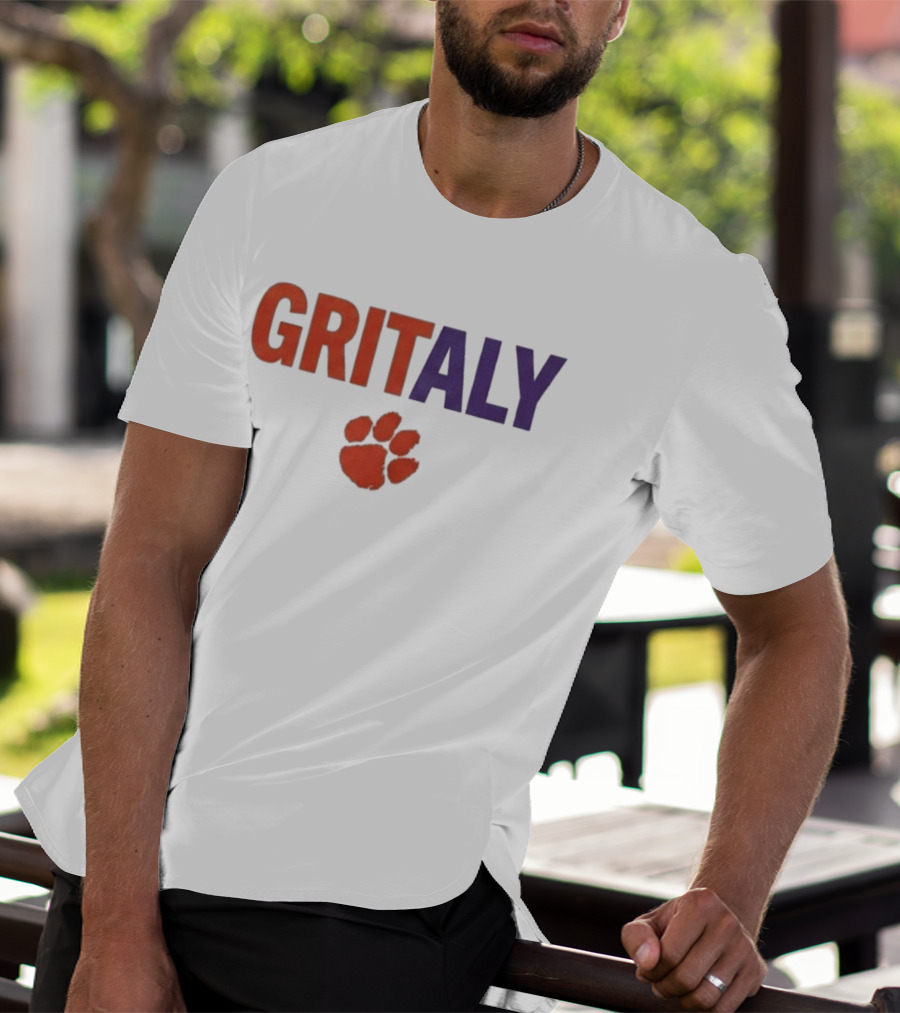 Gritaly Clemson Basketball Orange Purple Paw T-Shirt