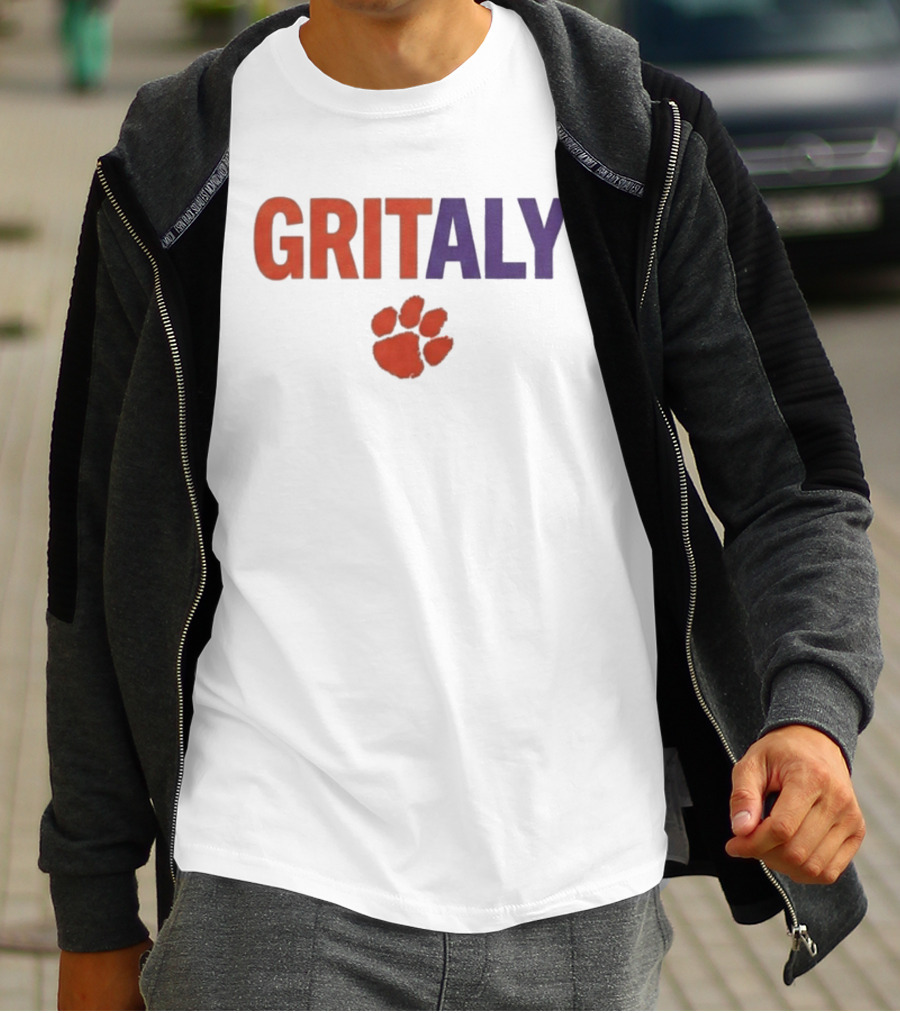 Gritaly Clemson Basketball Orange Purple Paw T-Shirt
