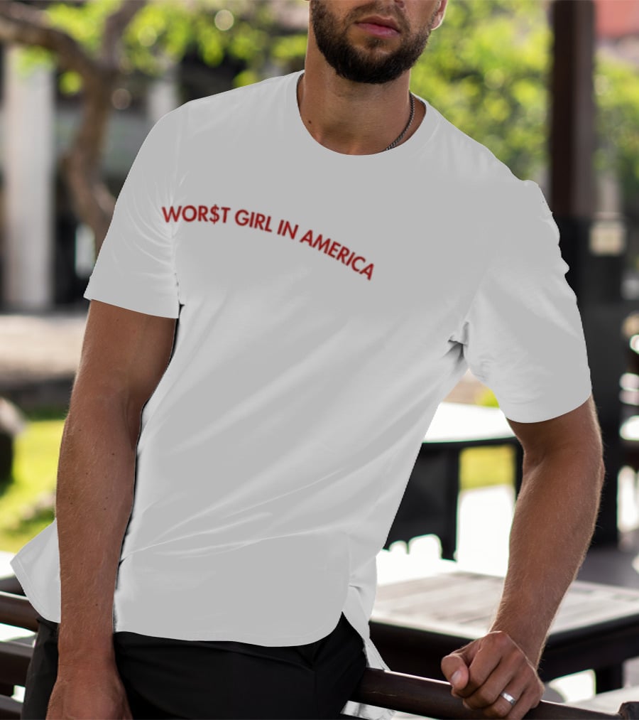 Worst Girl In America Bold Red T-Shirt
