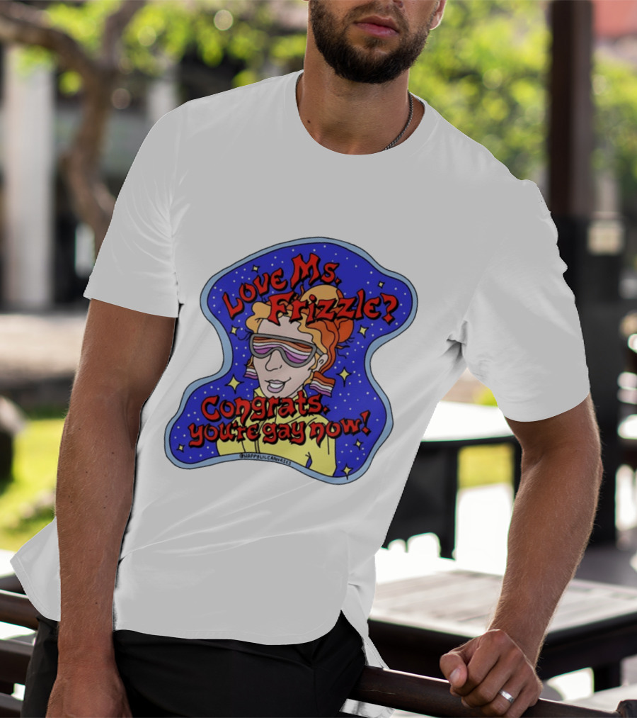 Love Ms Frizzle Congrats You're Gay Now Retro Space T-Shirt