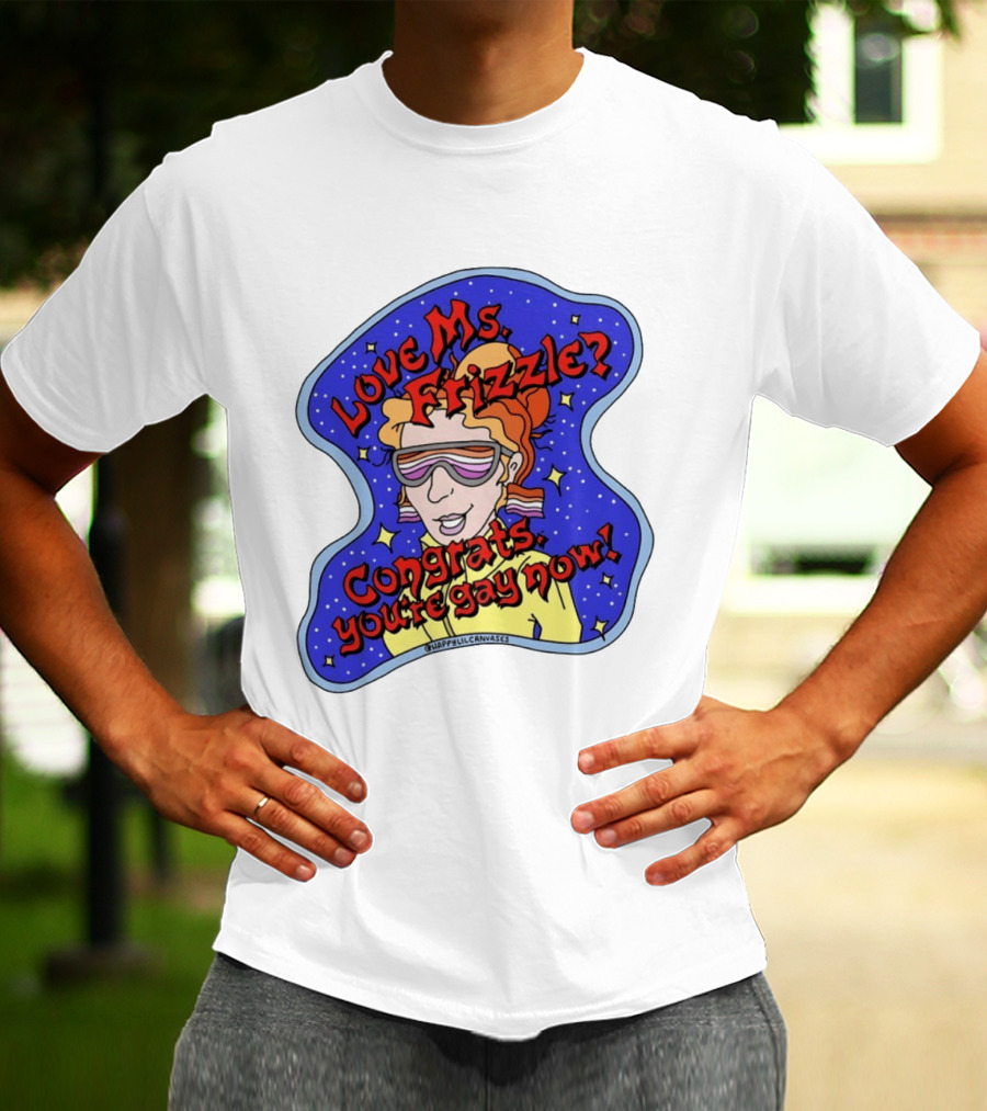 Love Ms Frizzle Congrats You're Gay Now Retro Space T-Shirt