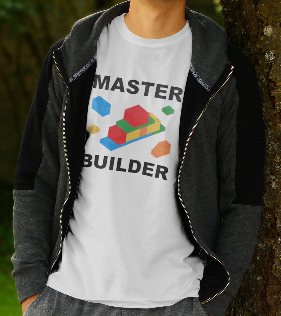 Master Builder Colorful Bricks Construction Fun T-Shirt
