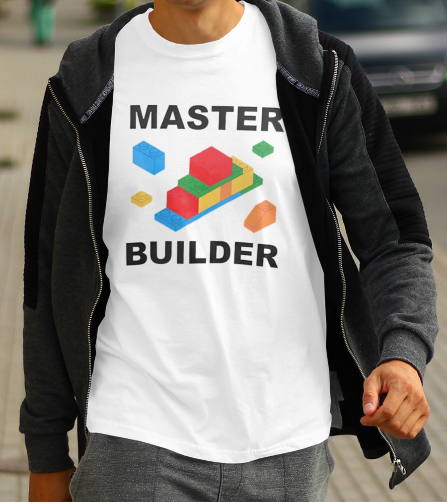 Master Builder Colorful Bricks Construction Fun T-Shirt