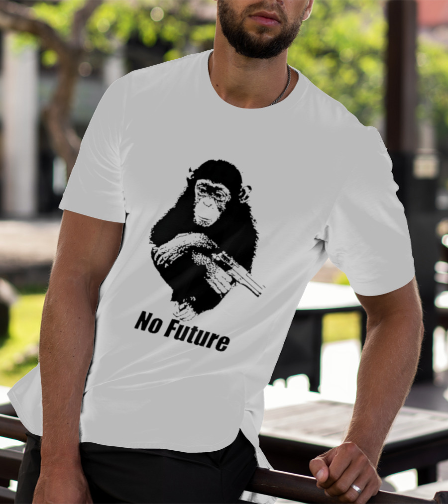 Monkey No Future With Gun T-Shirt
