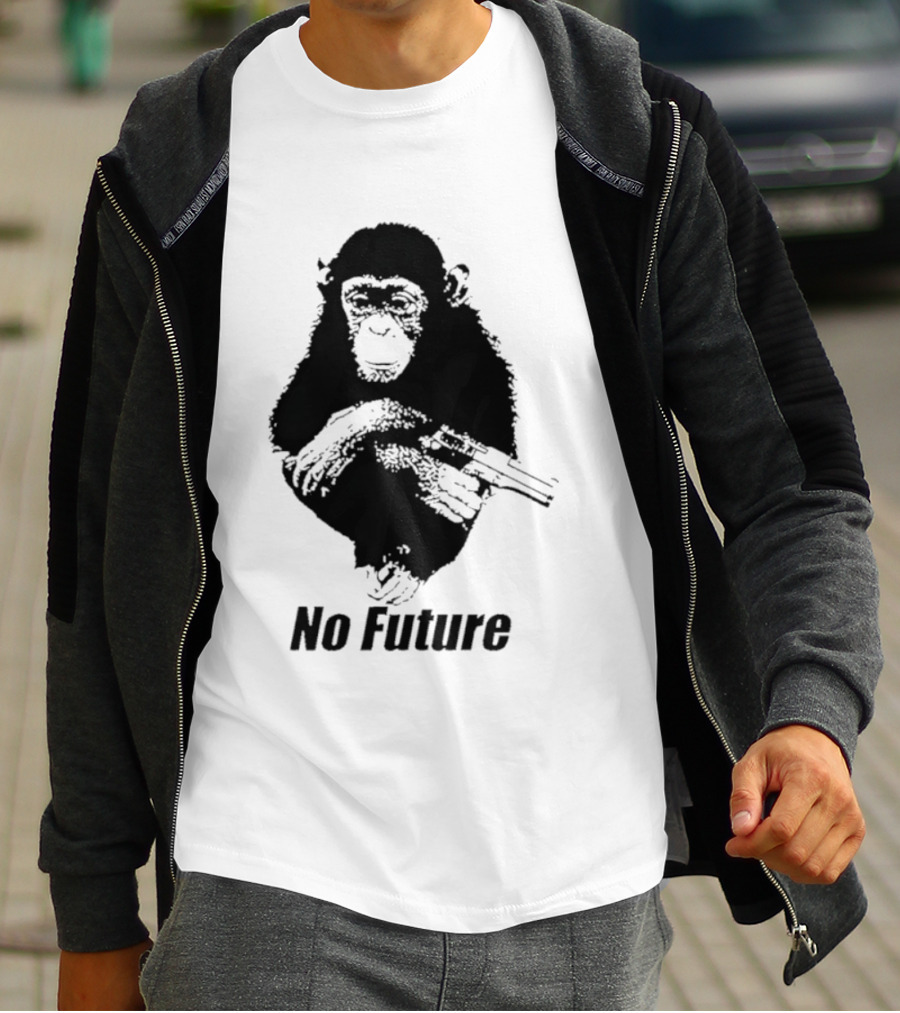 Monkey No Future With Gun T-Shirt