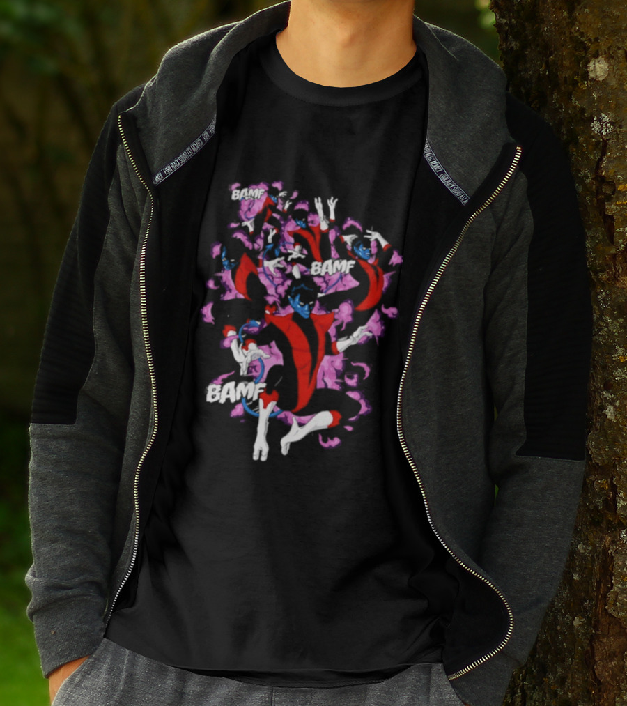 Bamf Nightcrawler Comic Smoke Effect X Men T-Shirt