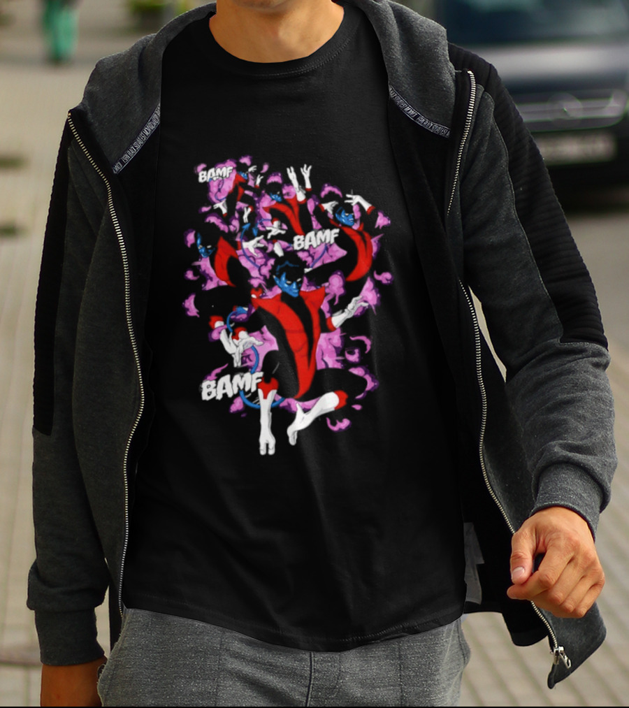 Bamf Nightcrawler Comic Smoke Effect X Men T-Shirt
