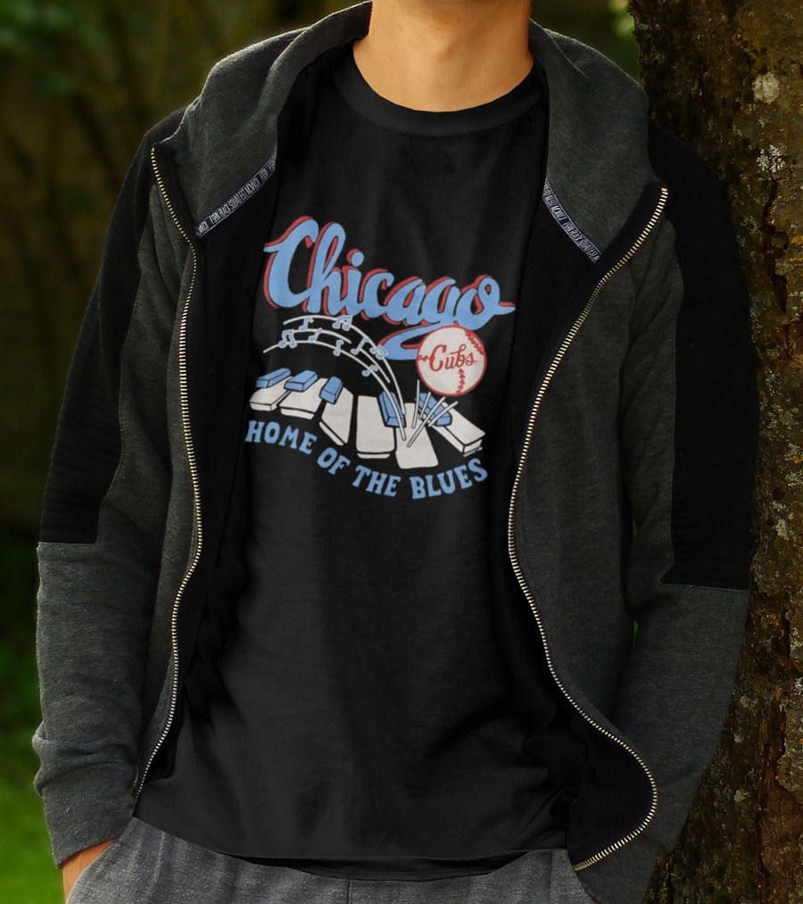 Chicago Cubs Home Of The Blues MLB Piano Keys Music Notes T-Shirt