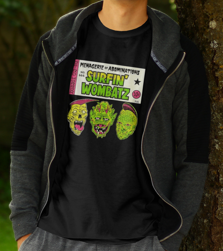 Weird Horror Menagerie Of Abominations No. 666 Surfin' Wombatz 10¢ PVH T-Shirt
