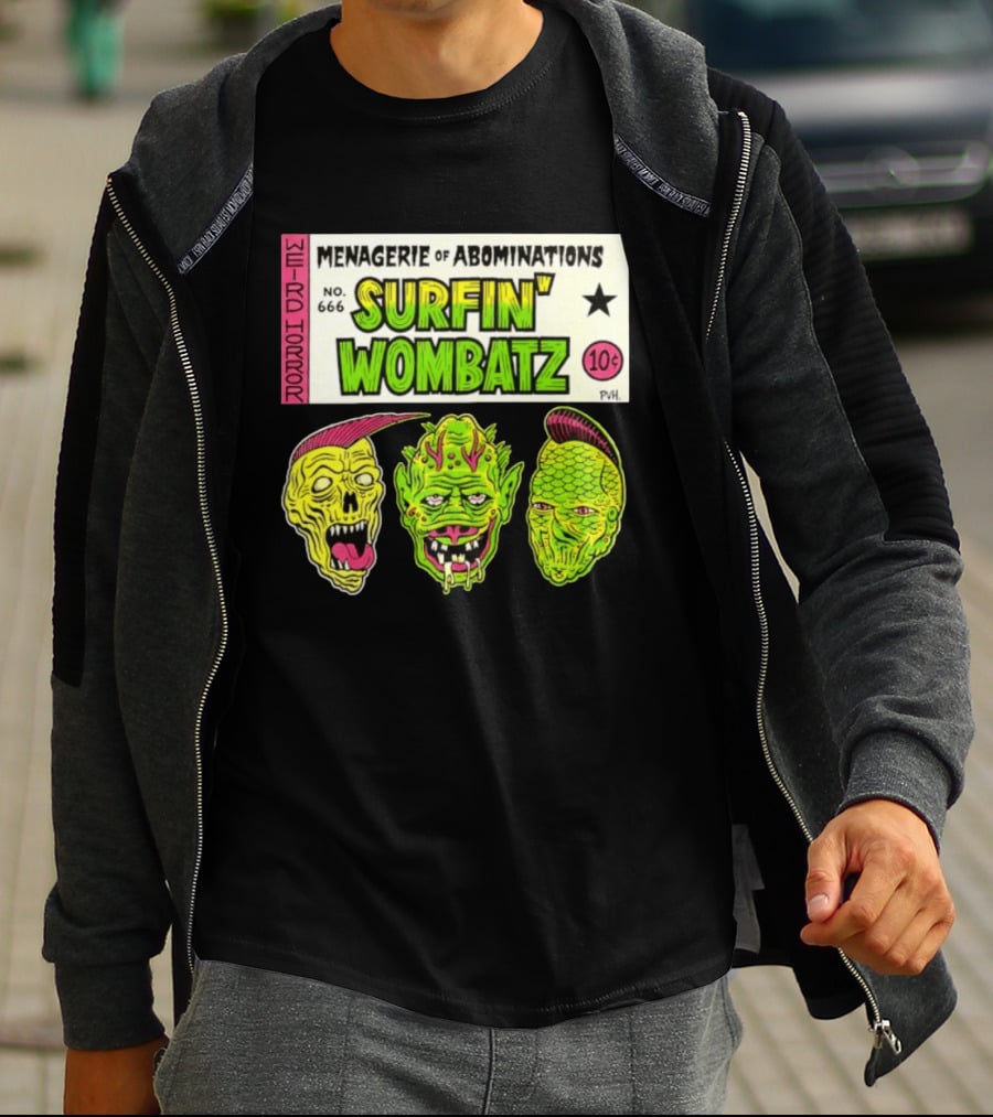 Weird Horror Menagerie Of Abominations No. 666 Surfin' Wombatz 10¢ PVH T-Shirt