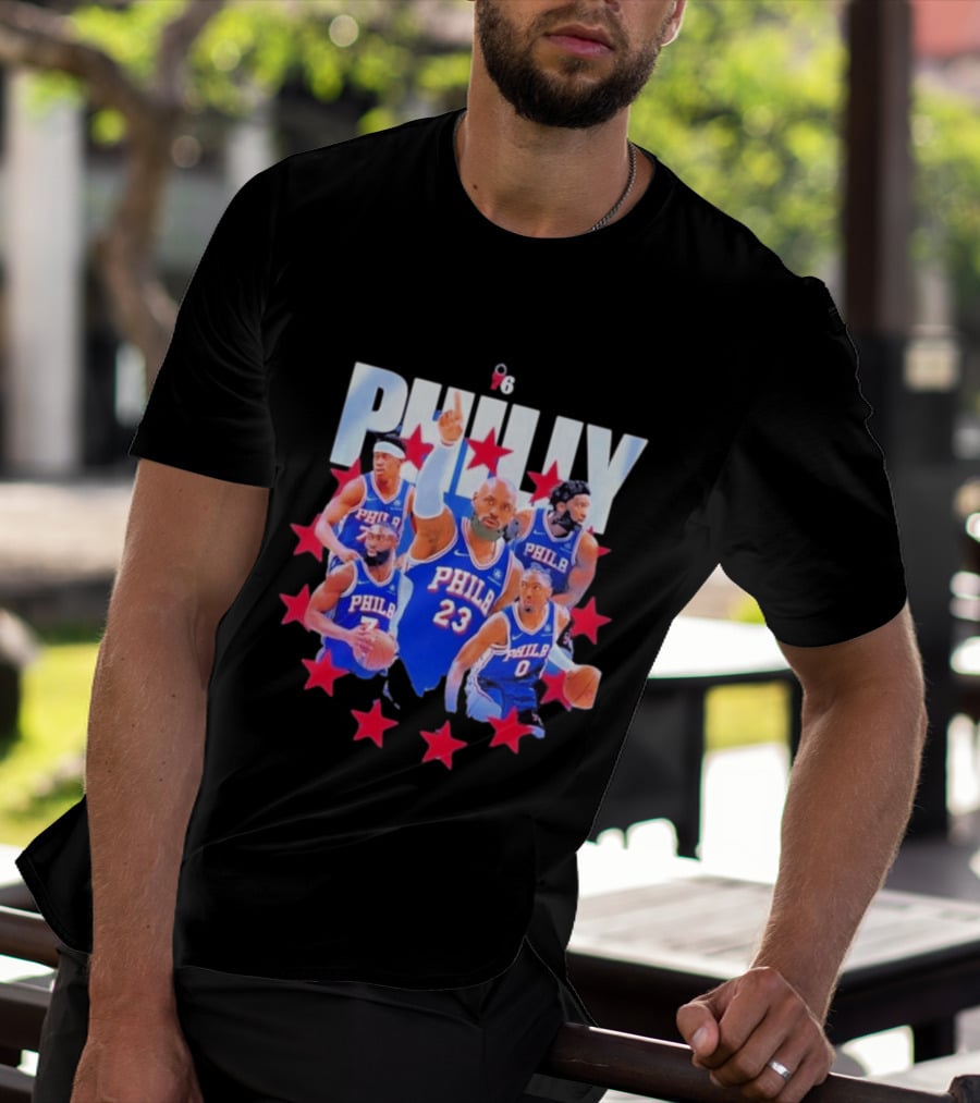 Philly LeBron James Philadelphia 76ers Basketball Mix 23 Stars T-Shirt