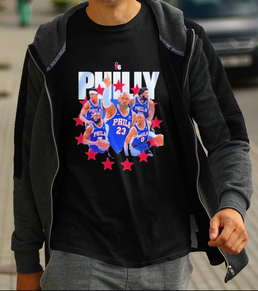 Philly LeBron James Philadelphia 76ers Basketball Mix 23 Stars T-Shirt