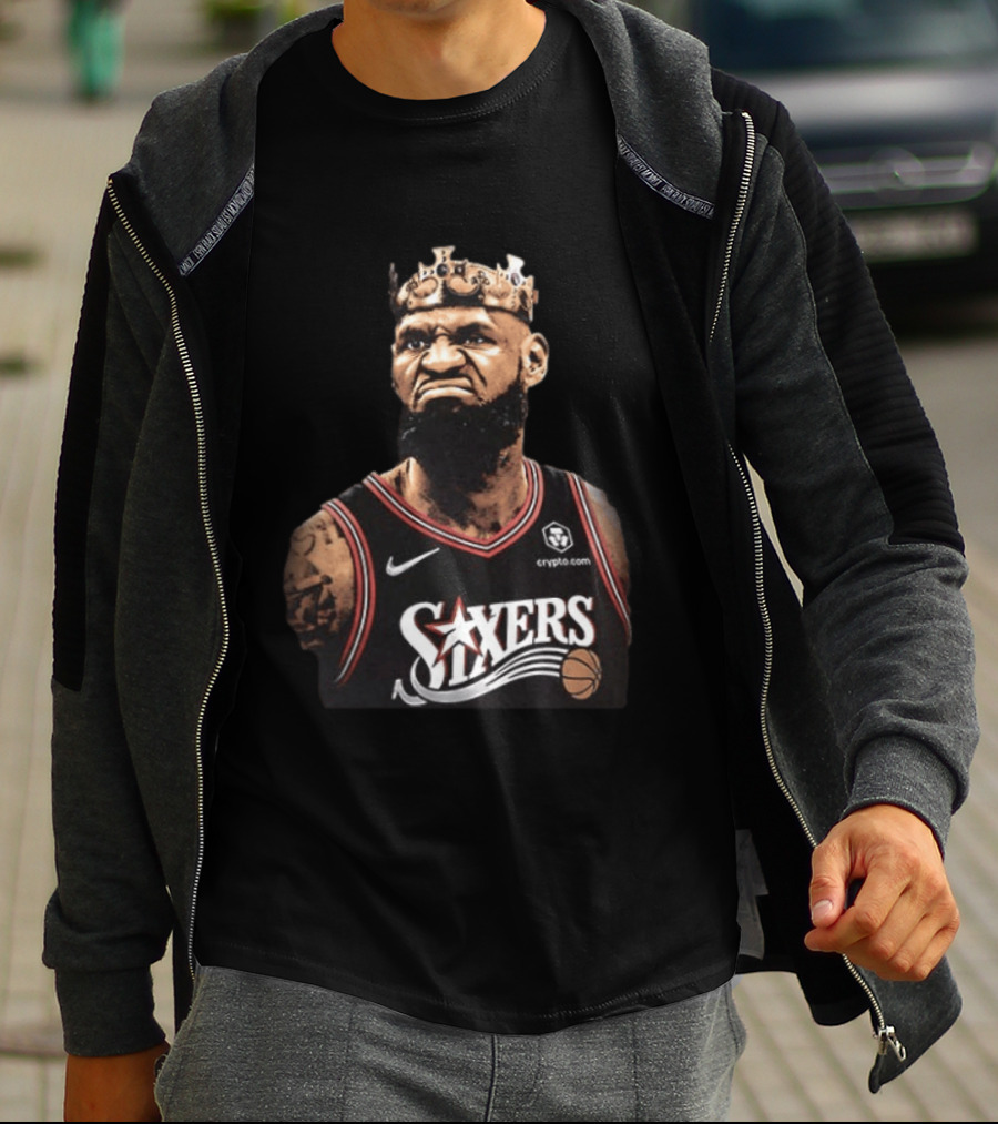 LeBron James Philadelphia 76ers Sixers King James Basketball Nike Crypto.com T-Shirt