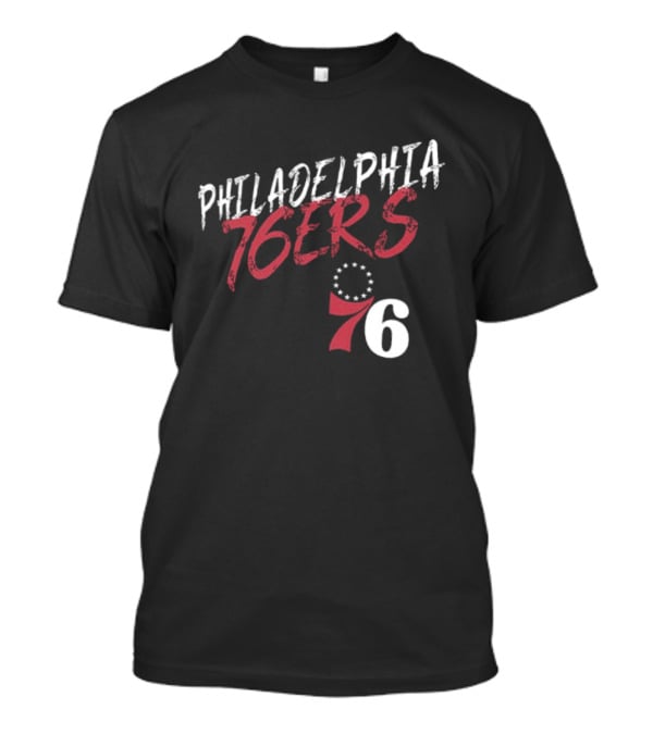 LeBron James Philadelphia 76ers Royal Hustle Name & Number 2 Sided Philadelphia 76ers 76 T-Shirt
