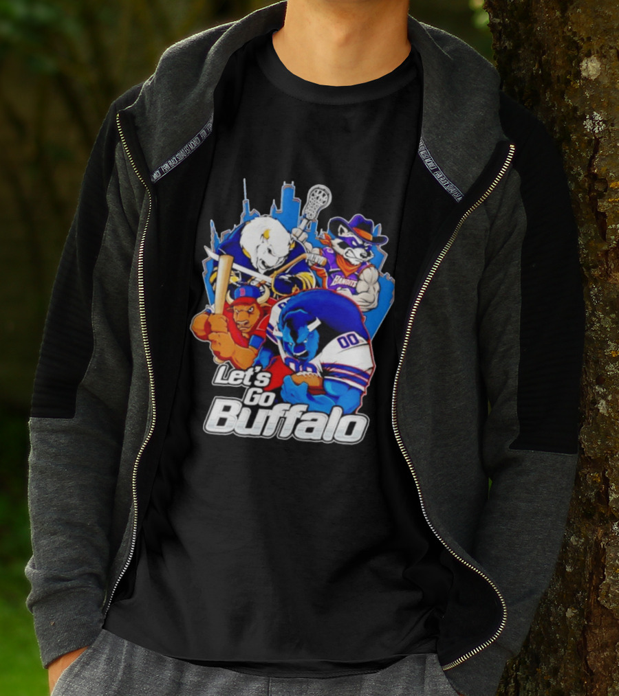 Let's Go Buffalo Bandits Sabres Bills Characters Sports Mascots T-Shirt