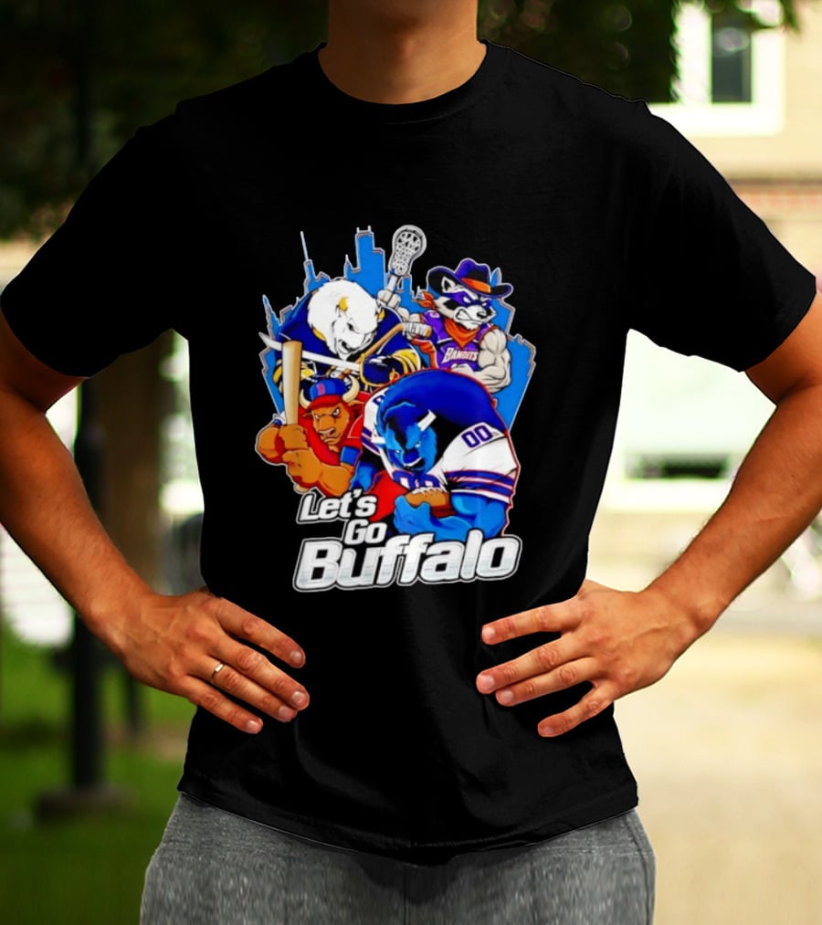 Let's Go Buffalo Bandits Sabres Bills Characters Sports Mascots T-Shirt