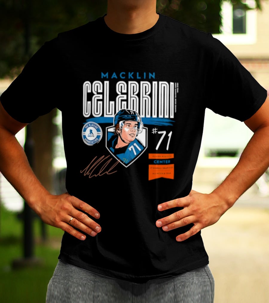 Macklin Celebrini 71 NHL Players Association All Rookie Team 2026 Pick T-Shirt