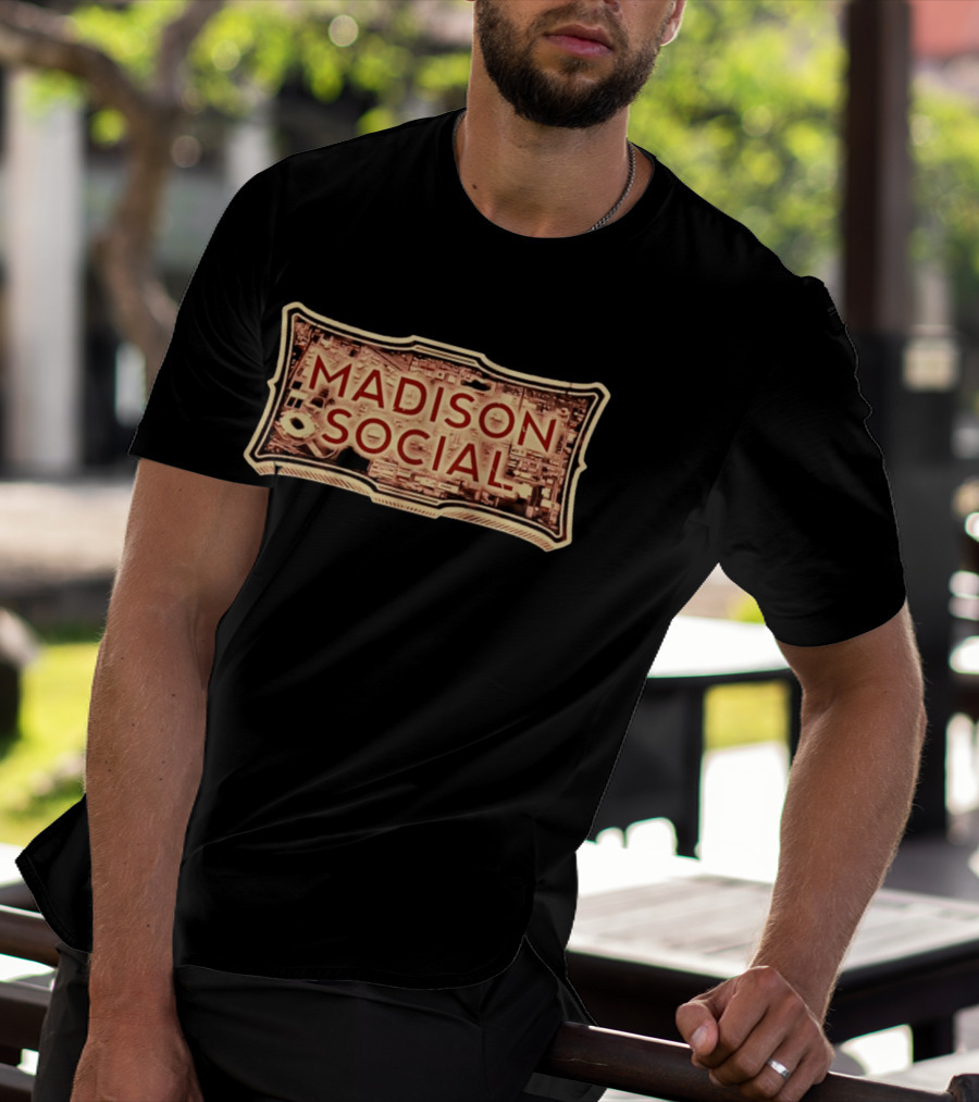 Madison Social Aerial Map Stadium Scene T-Shirt