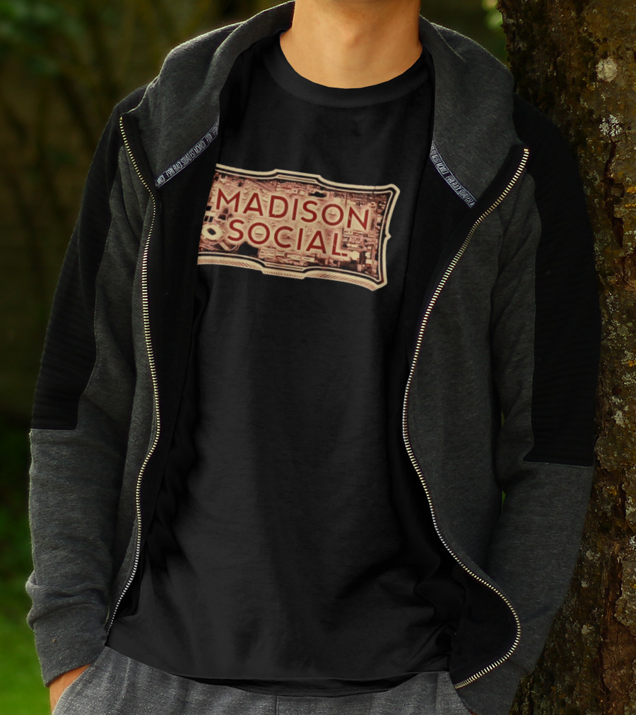 Madison Social Aerial Map Stadium Scene T-Shirt