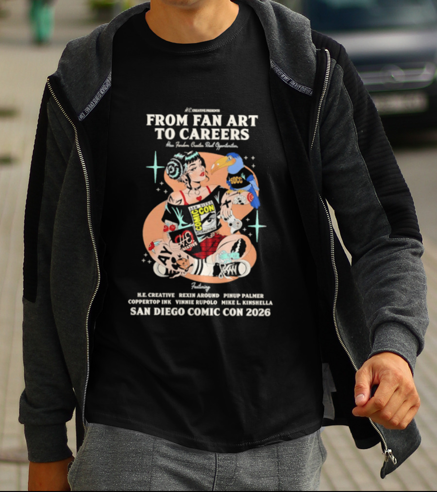 San Diego Comic Con 2026 From Fan Art To Careers Panel Featuring Babs Tarr Jenny Frison And Caspar Wijngaard T-Shirt