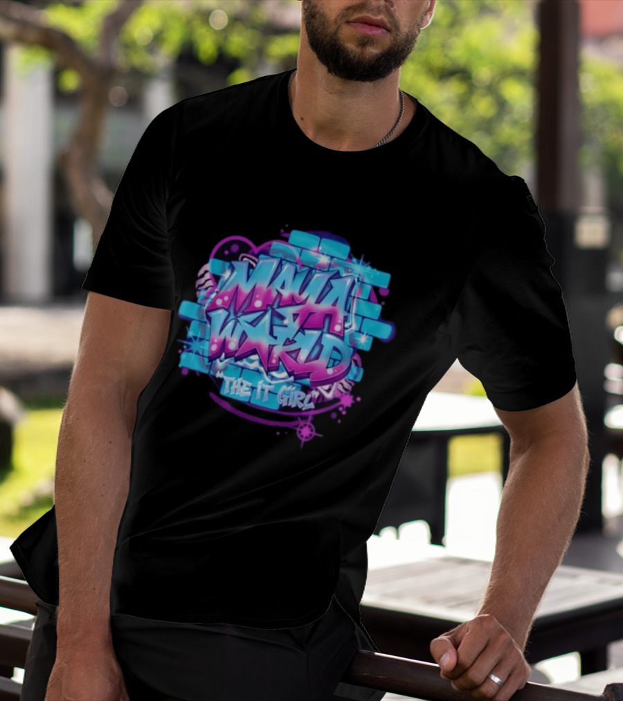 Maya World The IT Girl Vibrant Graffiti T-Shirt