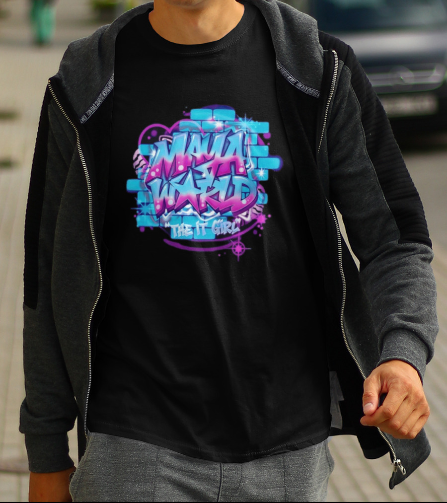 Maya World The IT Girl Vibrant Graffiti T-Shirt