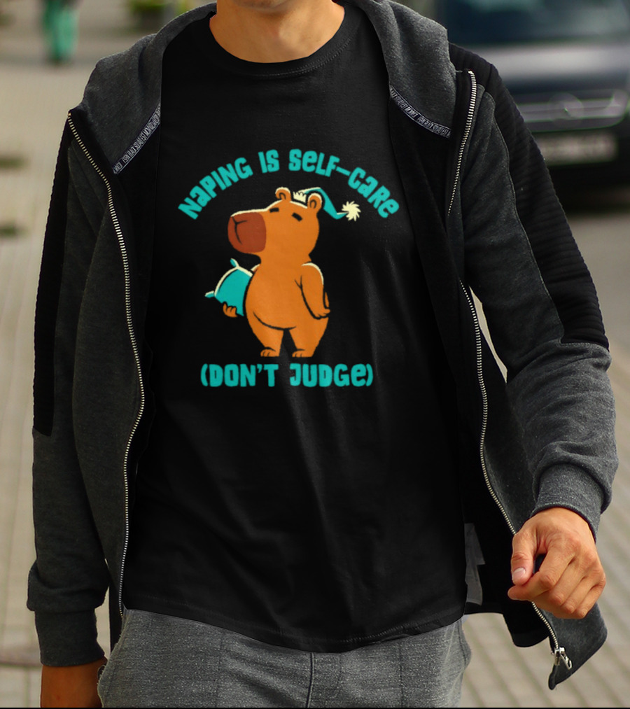 Napping Is Self Care Capybara Don't Judge T-Shirt