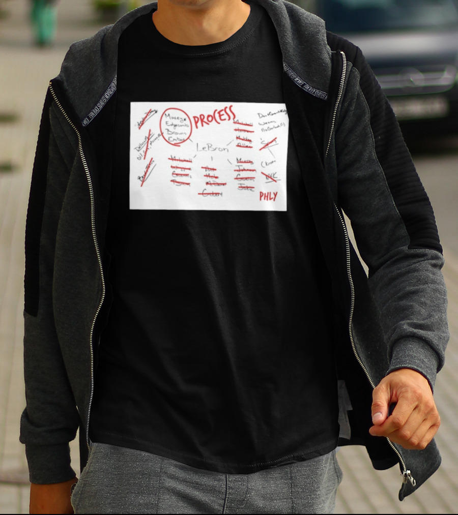 Phly LeBron Process Philadelphia 76ers Strategy Diagram T-Shirt
