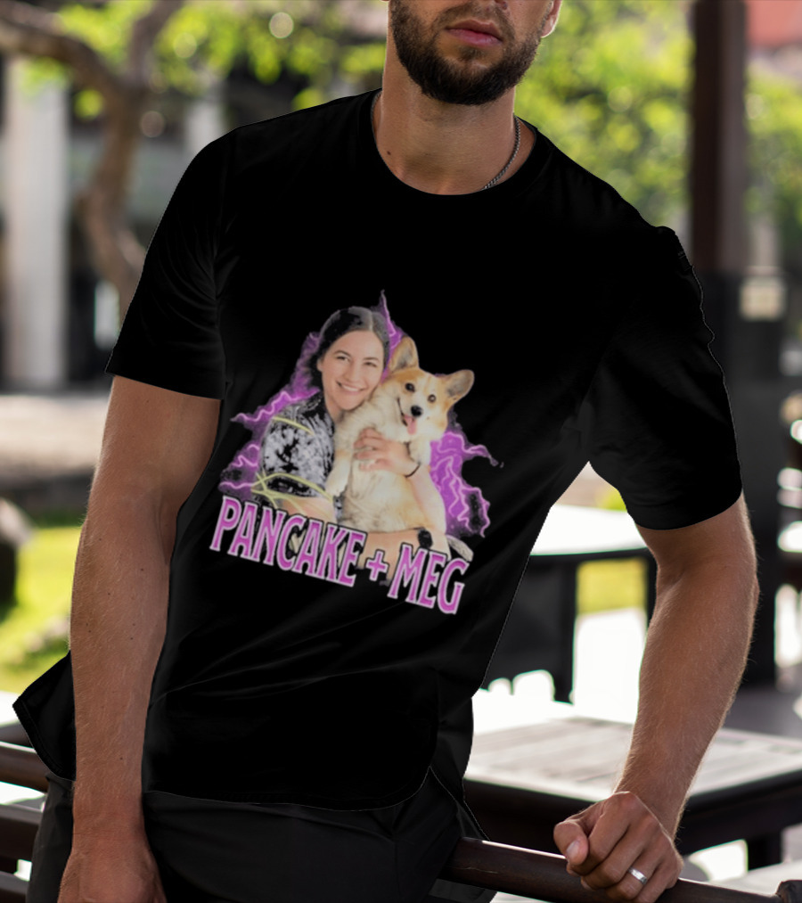 Pancake + Meg Electric Purple Corgi Hug T-Shirt