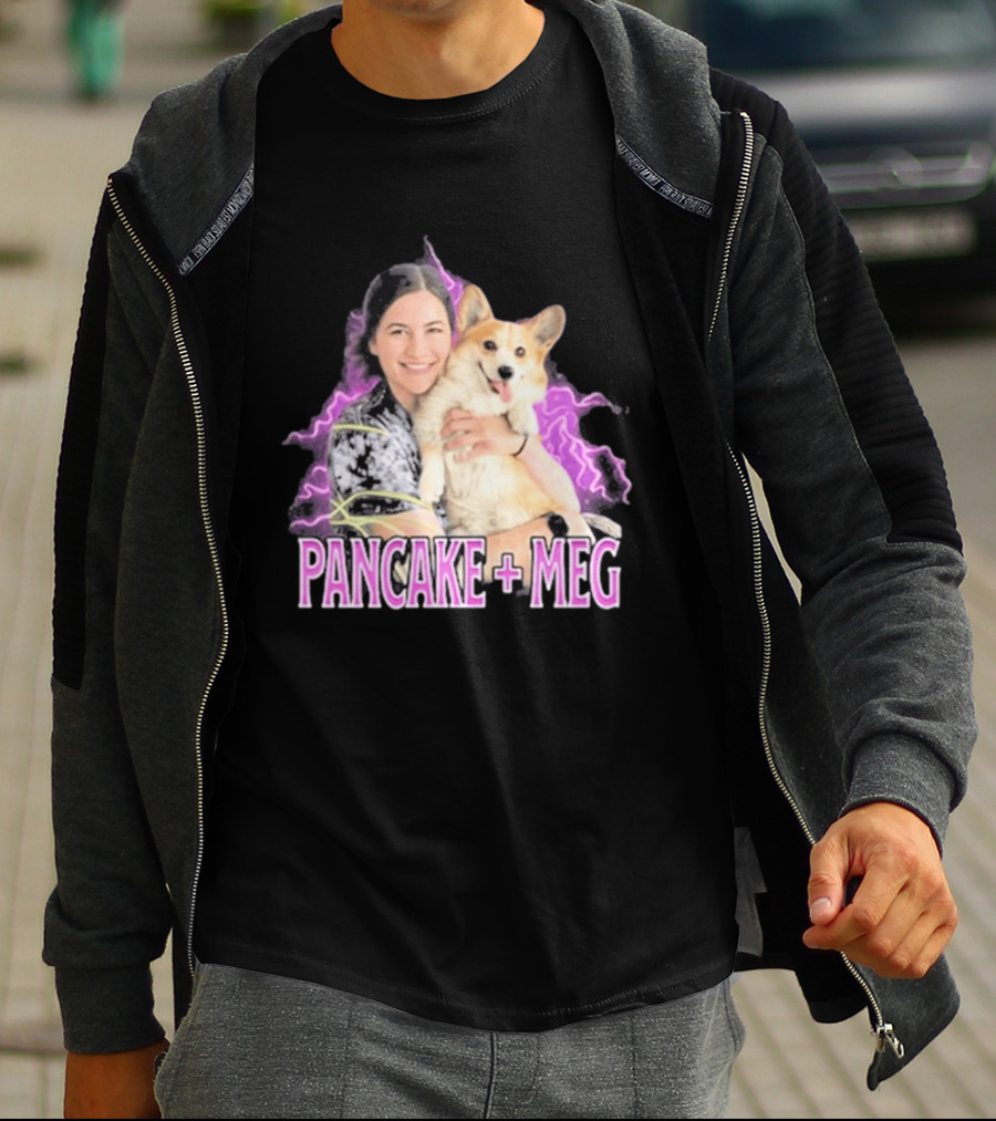 Pancake + Meg Electric Purple Corgi Hug T-Shirt
