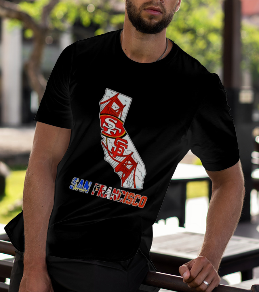 San Francisco 49ers Giants California Map T-Shirt