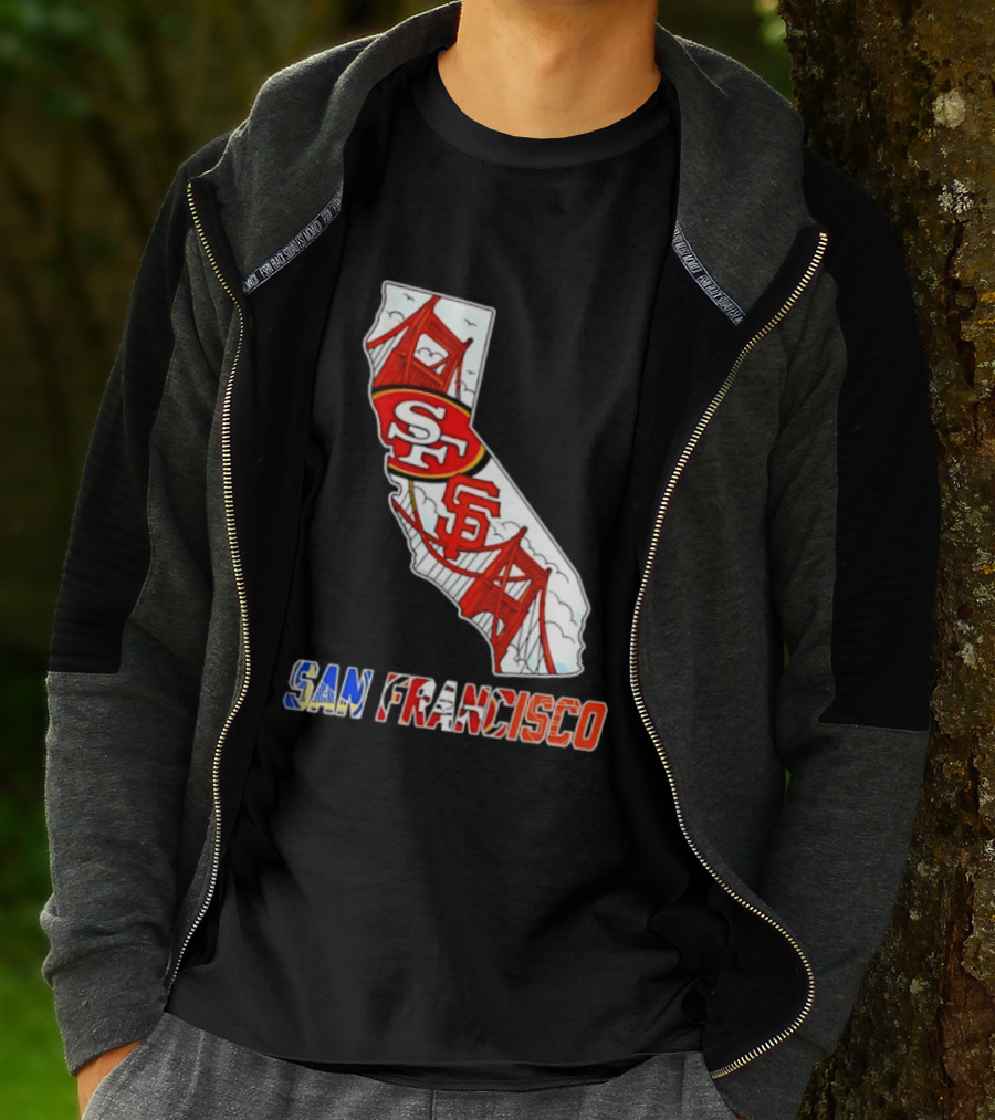 San Francisco 49ers Giants California Map T-Shirt