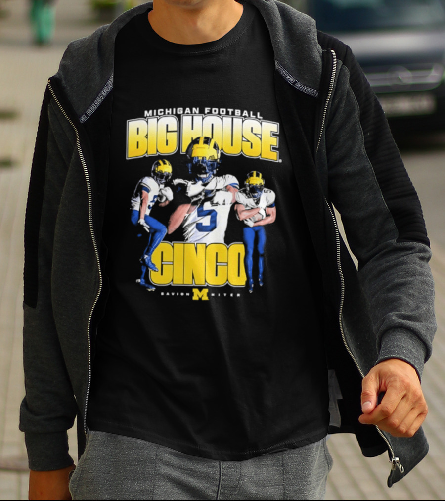 Michigan Wolverines Football Big House Cinco Savion Hiter T-Shirt