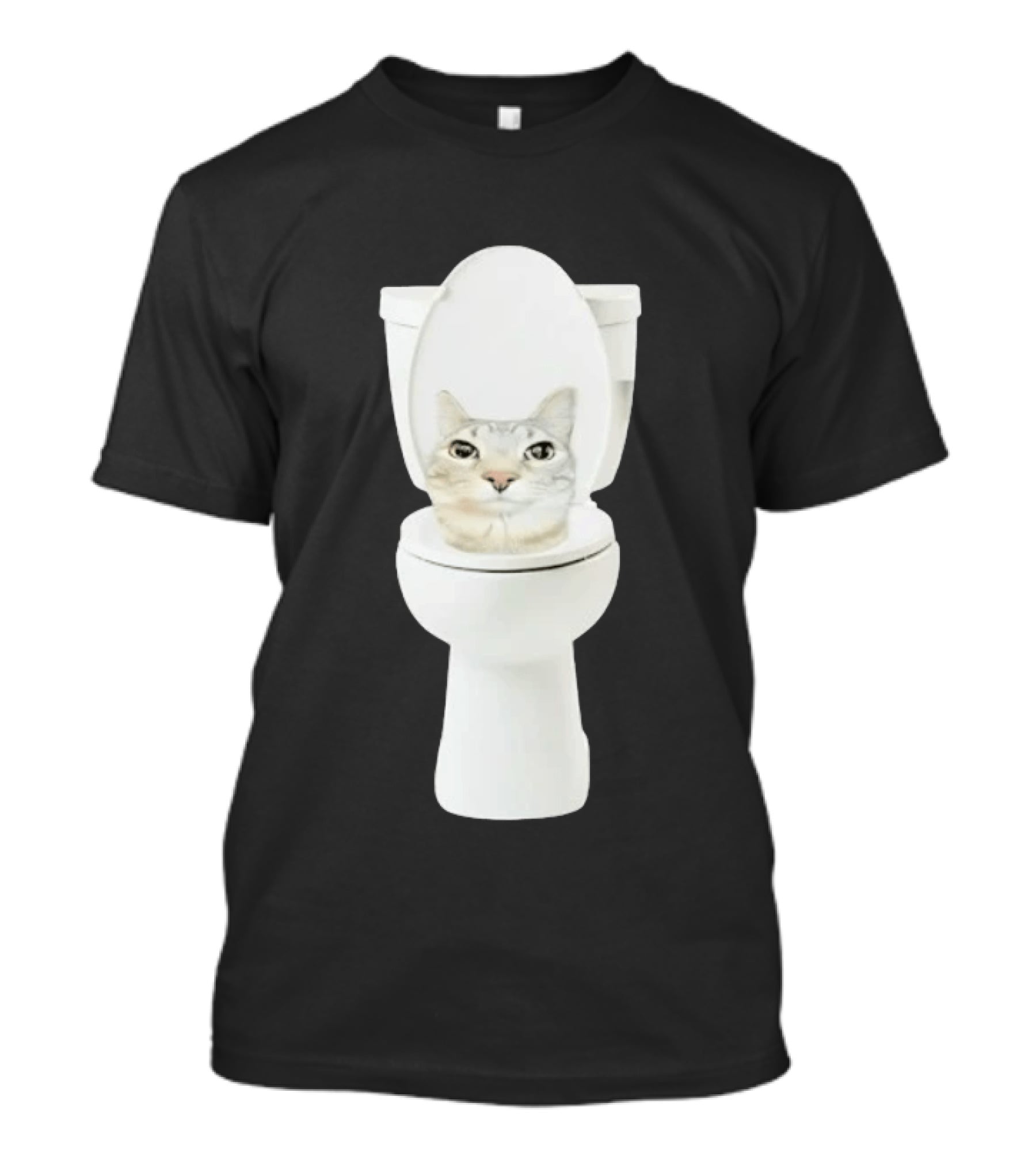Skibidi Cat Toilet Humor Meme Fusion T-Shirt