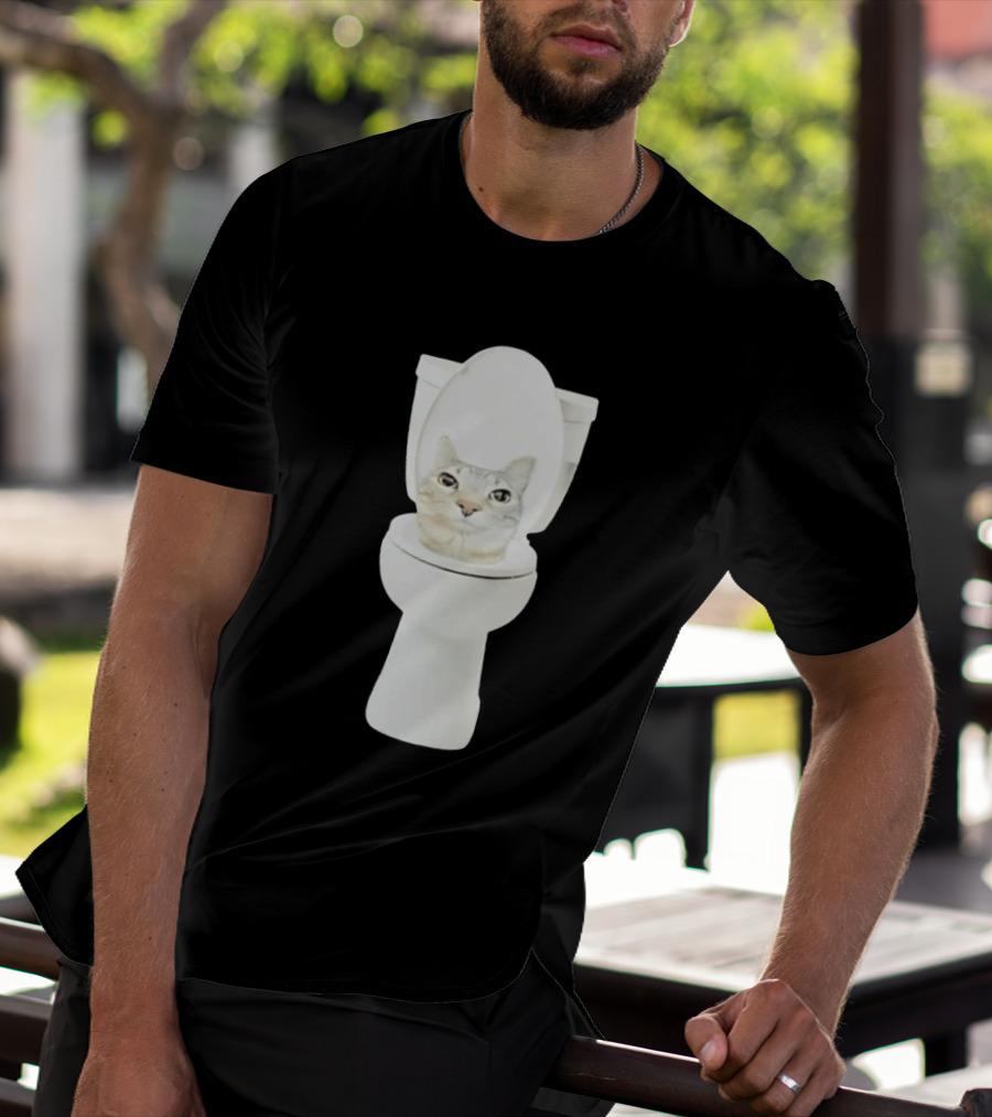 Skibidi Cat Toilet Humor Meme Fusion T-Shirt