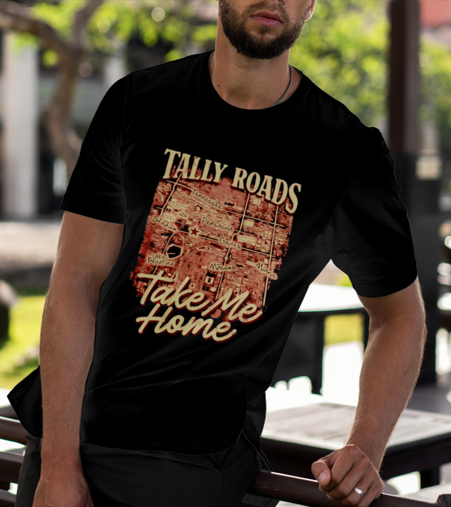 Tally Roads Map Take Me Home Tennessee Pensacola Stadium Monroe T-Shirt