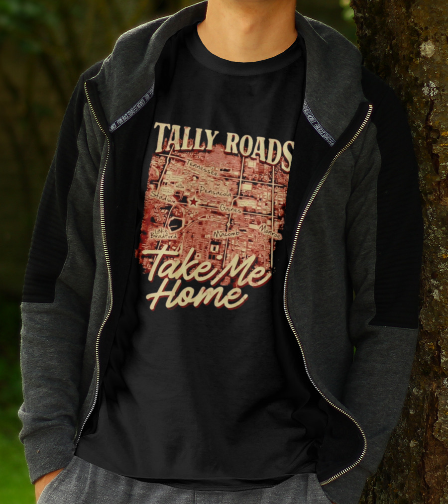 Tally Roads Map Take Me Home Tennessee Pensacola Stadium Monroe T-Shirt