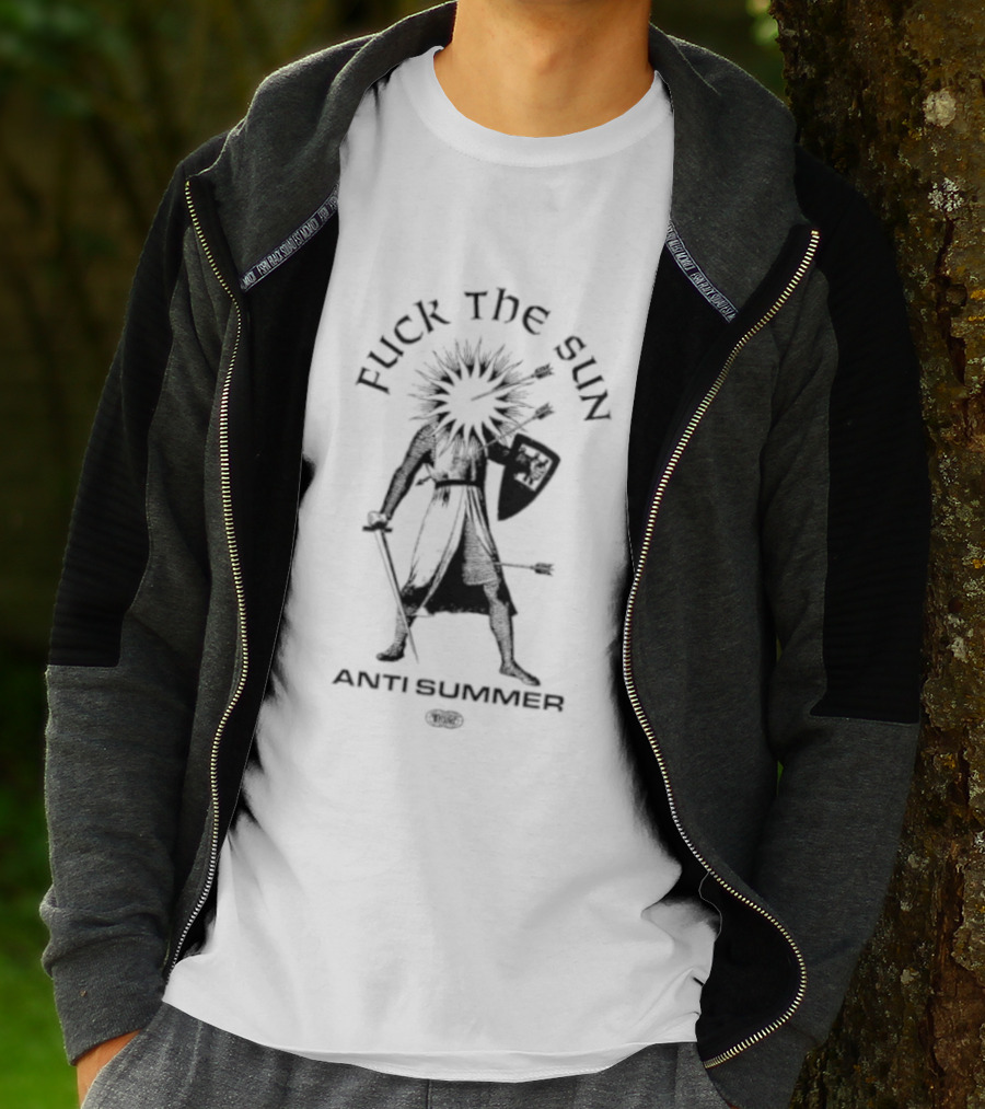 Fuck The Sun Anti Summer Minimalist Sun Hating Rebel T-Shirt