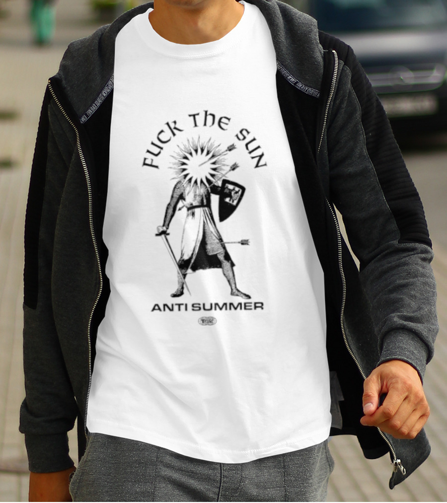 Fuck The Sun Anti Summer Minimalist Sun Hating Rebel T-Shirt