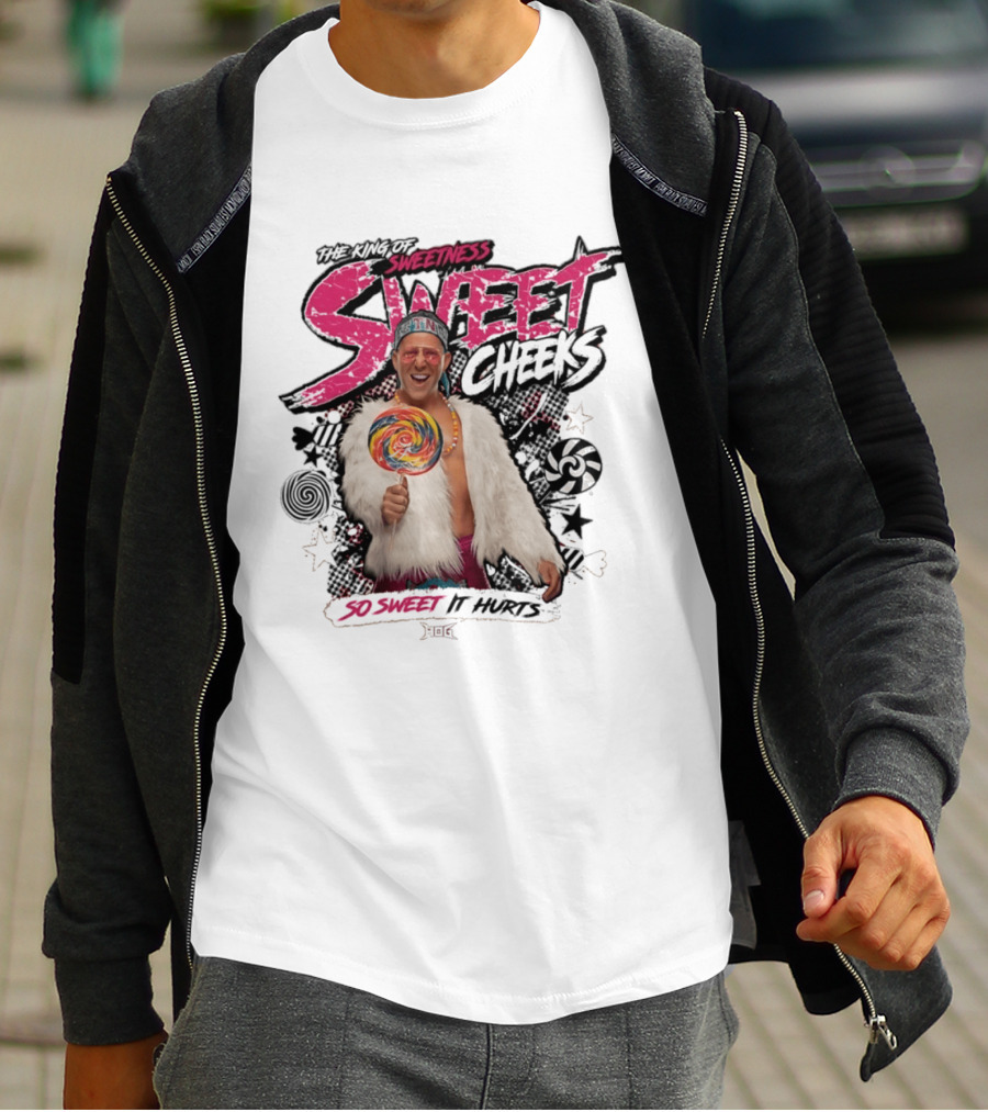 The King Of Sweetness Sweet Cheeks So Sweet It Hurts Lollipop Fur Jacket T-Shirt