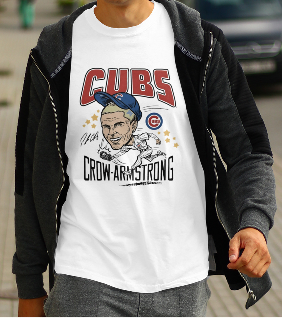 Cubs Pete Crow Armstrong Caricature MLB Player T-Shirt