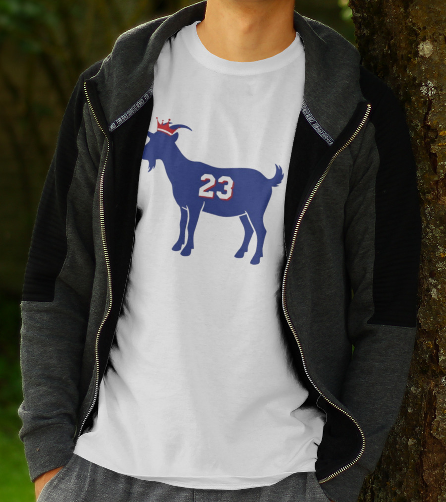 LeGOAT 23 Philadelphia Basketball Crowned Goat T-Shirt