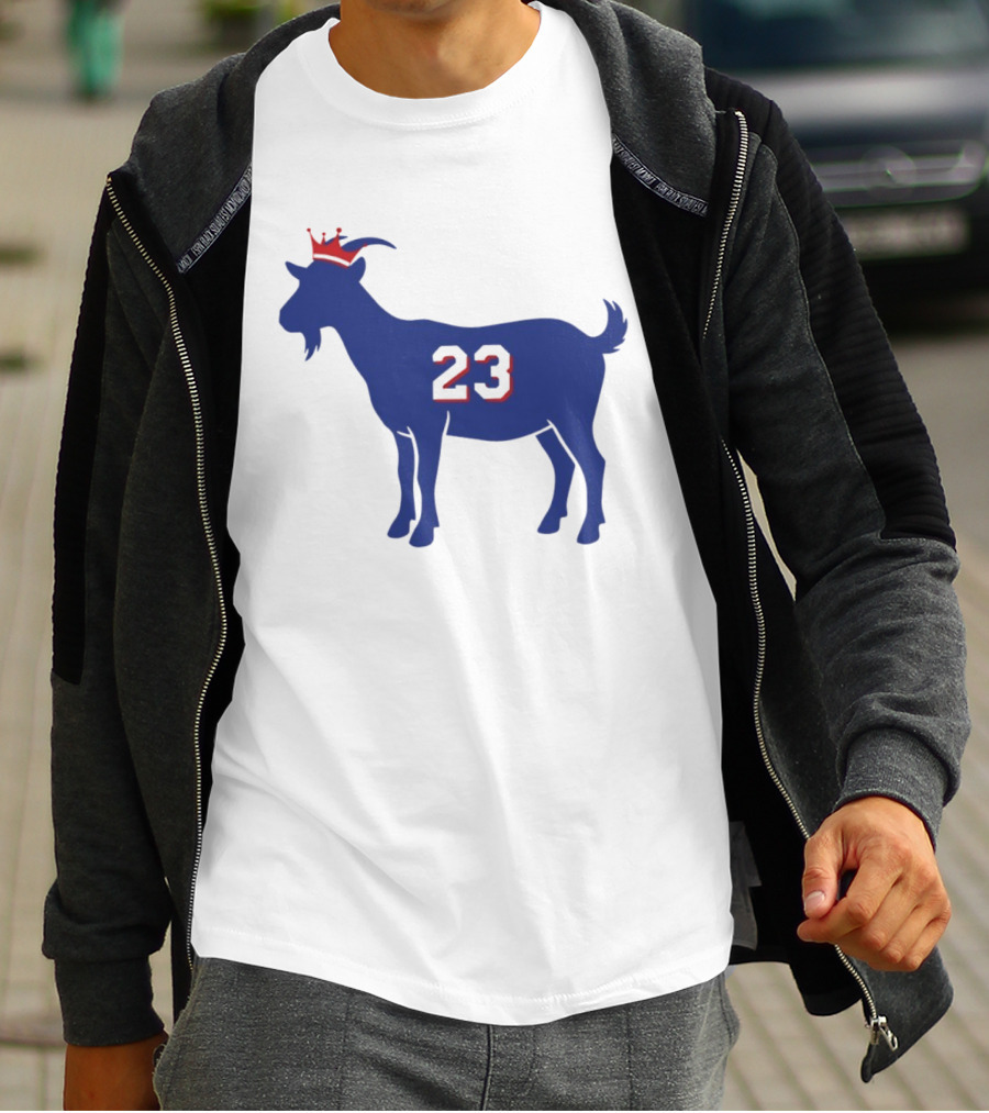 LeGOAT 23 Philadelphia Basketball Crowned Goat T-Shirt